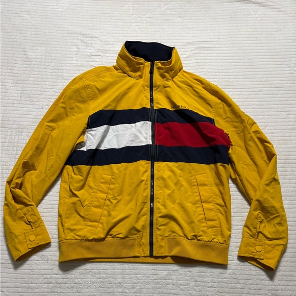 Tommy Hilfiger Other - Tommy Hilfiger Yellow Windbreaker with Tricolor Stripe